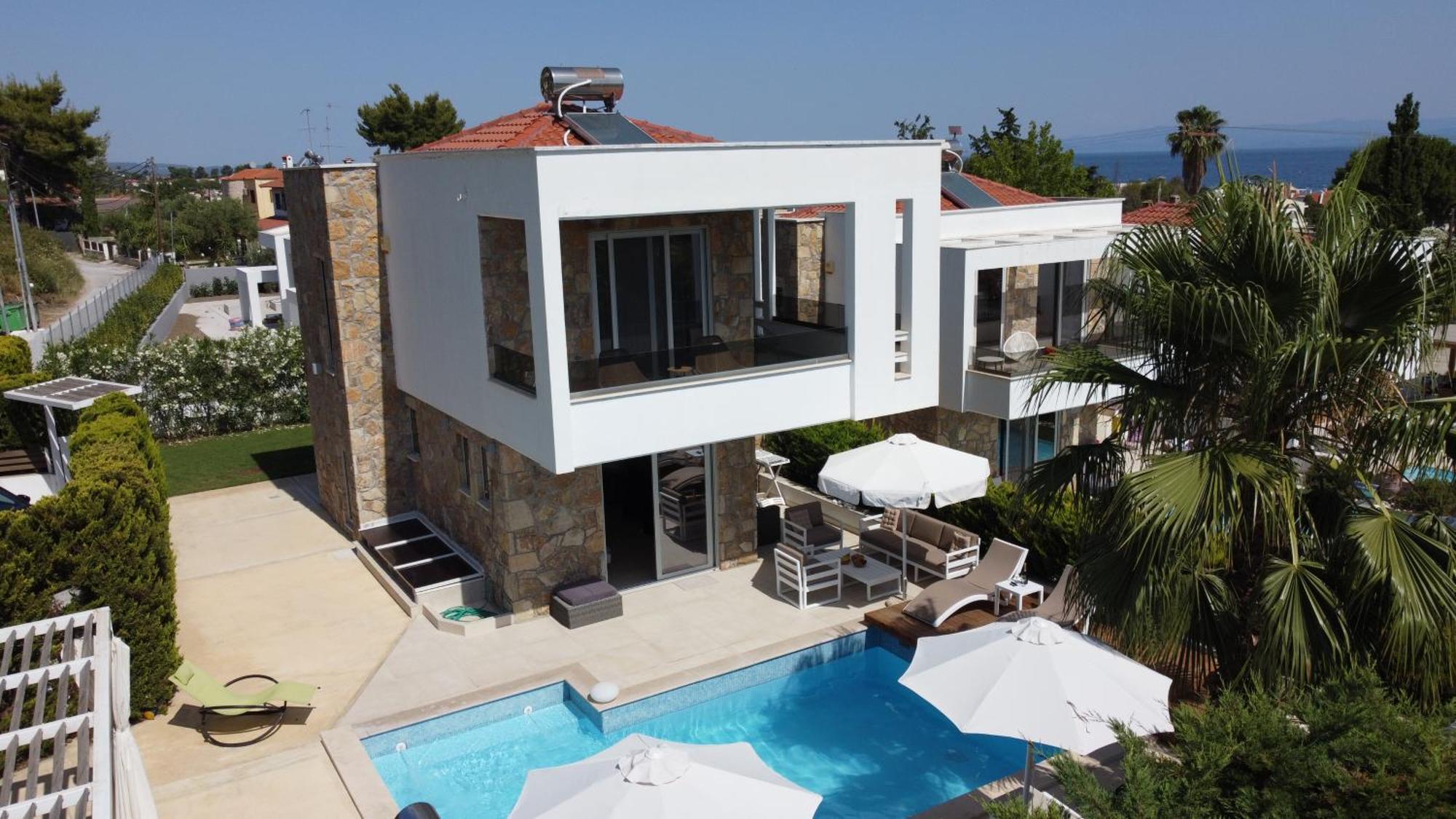 Villa Douglas - Private Pool, Bbq, 4Bdrms, View Pefkochori Exterior foto