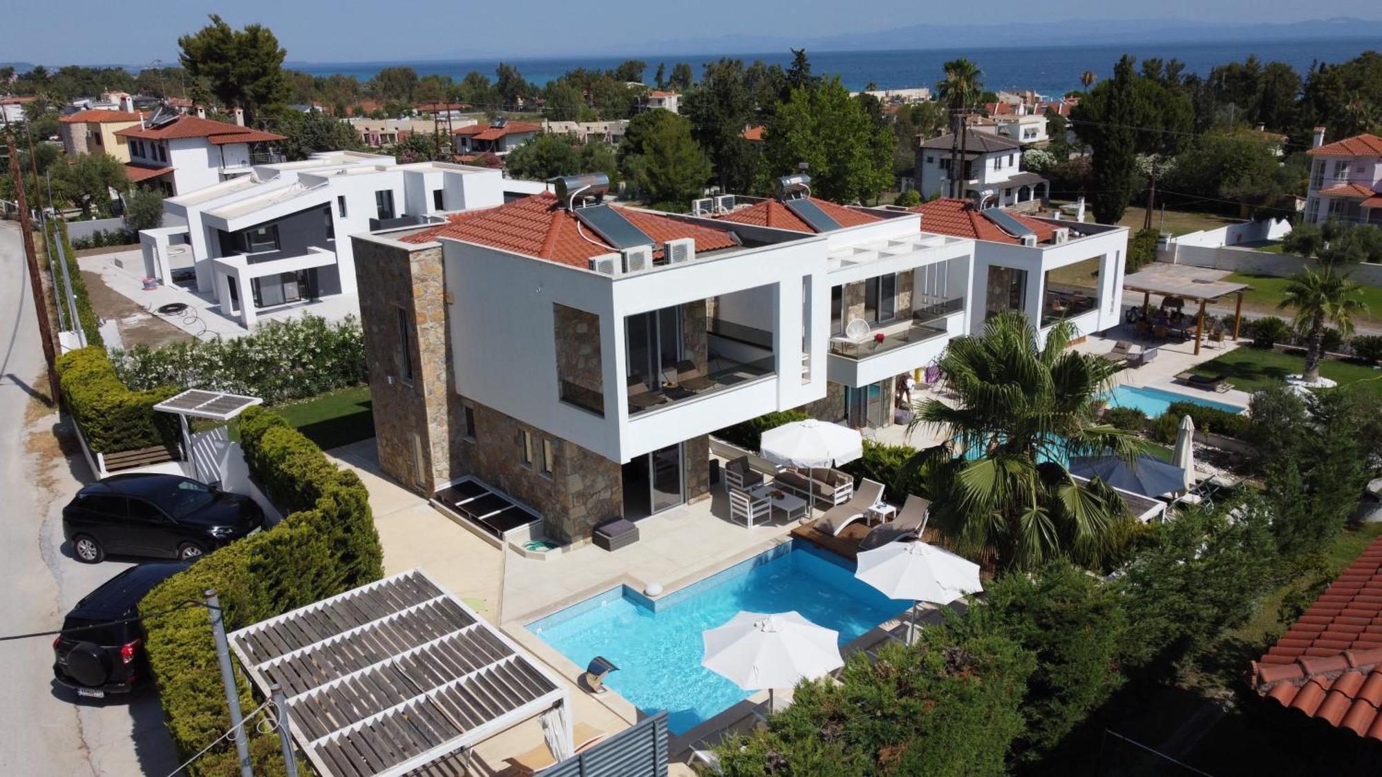 Villa Douglas - Private Pool, Bbq, 4Bdrms, View Pefkochori Exterior foto